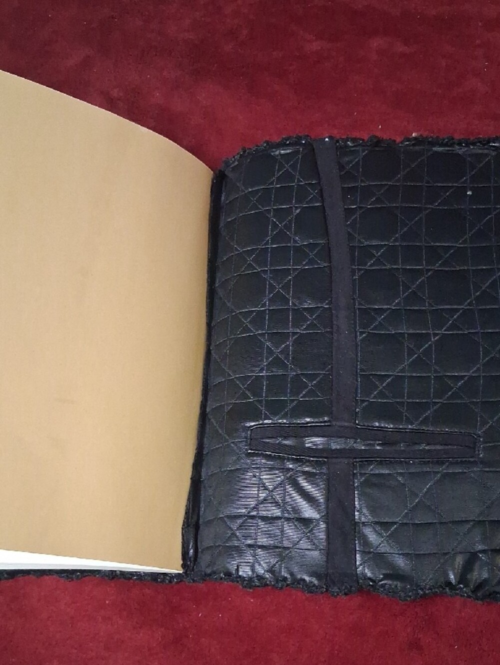 Black Quilted Journal with Decorative Light Blue Bow - Picture 6 of 8